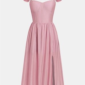Cupshe Pink Off-Shoulder Midi Dress